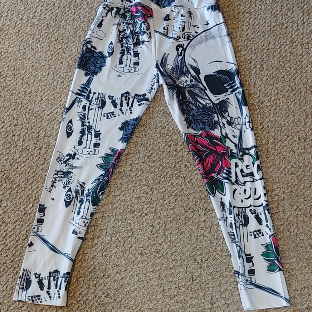 Graphic Print Skull Leggings